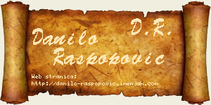 Danilo Raspopović vizit kartica